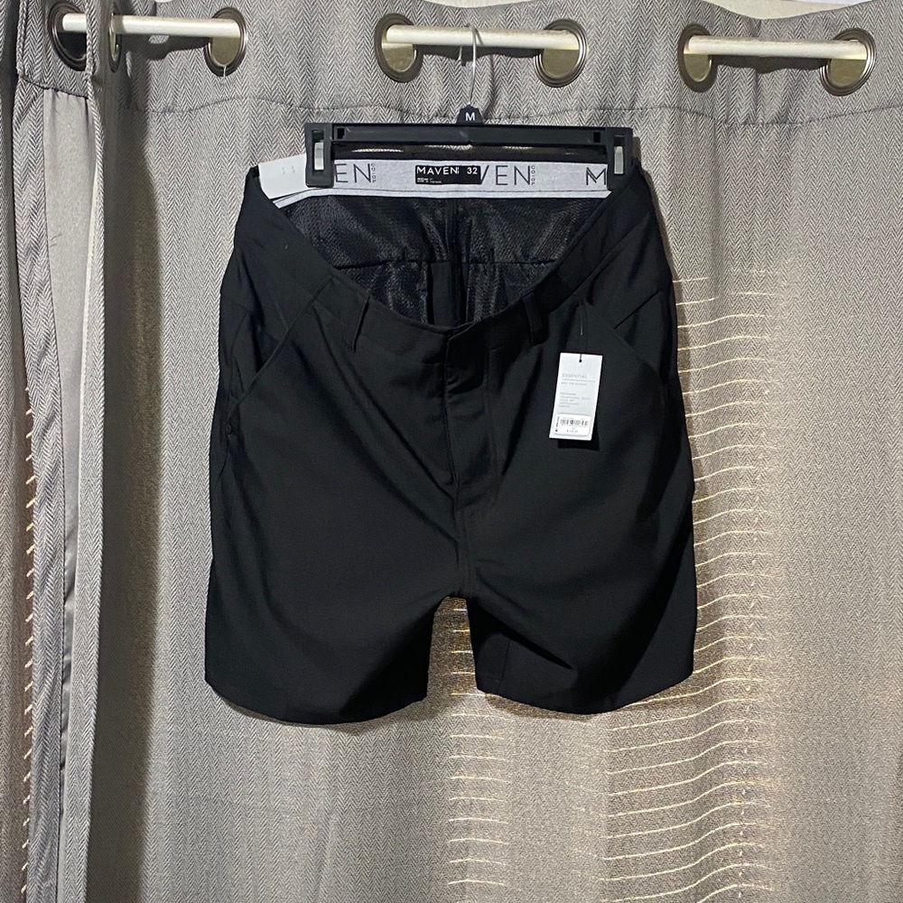 Buckle Black Men's Flat Front Shorts
